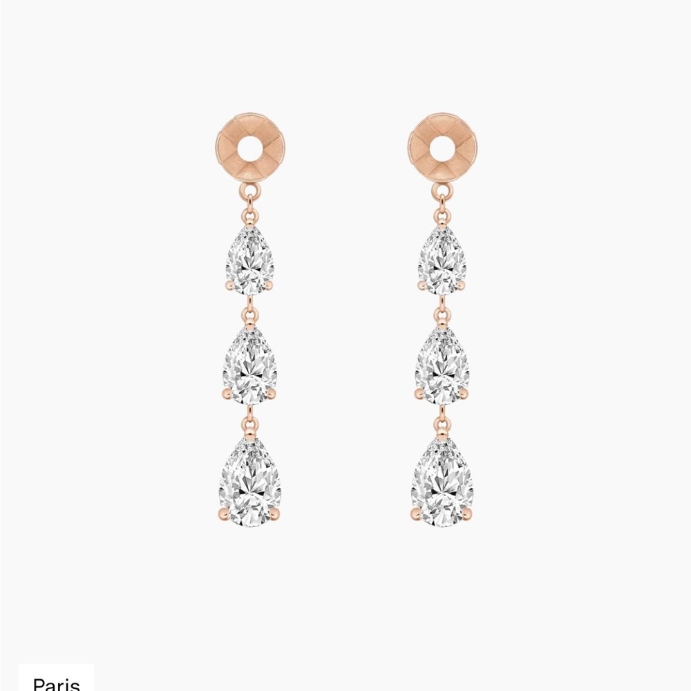 IDYL Paris rose gold diamond earrings add on NEW in box
